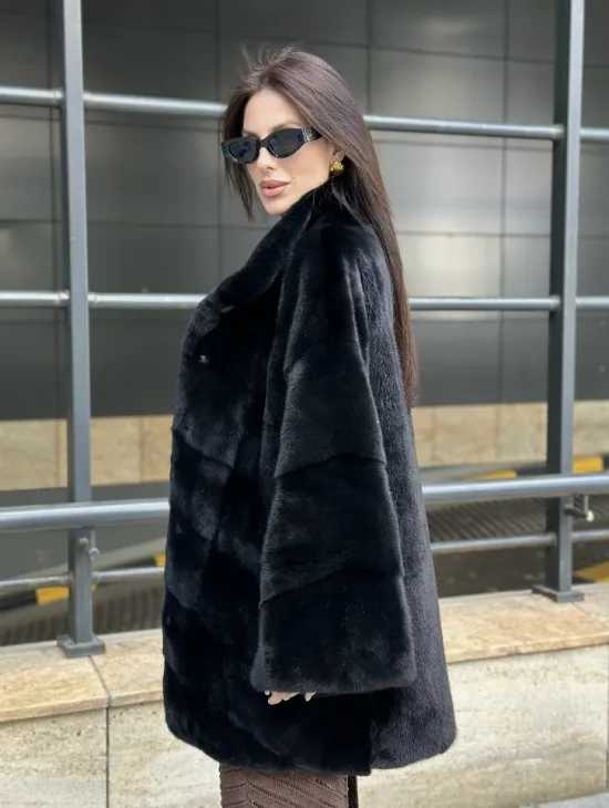 Норка BLACKGLAMA стойка воротник паркет