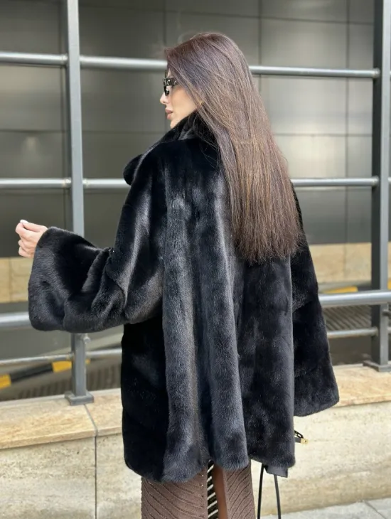 Норка BLACKGLAMA стойка воротник паркет