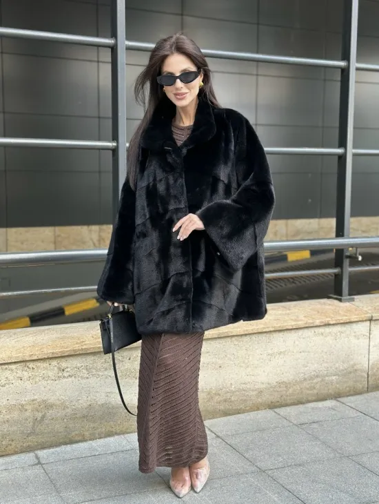 Норка BLACKGLAMA стойка воротник паркет