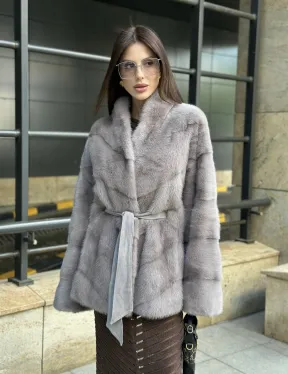 Шуба норковая дымчато-серого цвета