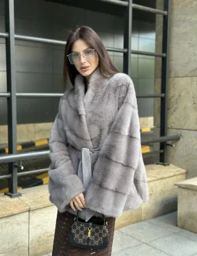 Шуба норковая дымчато-серого цвета