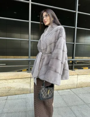 Шуба норковая дымчато-серого цвета