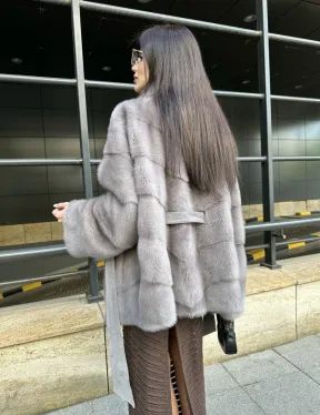 Шуба норковая дымчато-серого цвета