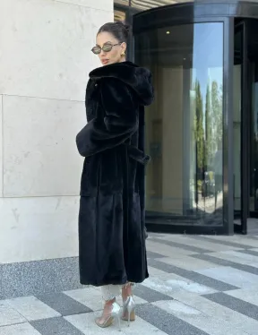 Шуба норка BLACKGLAMA с капюшоном