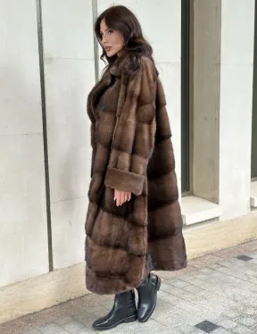 Норковая шуба NAFA соболиного натурального цвета