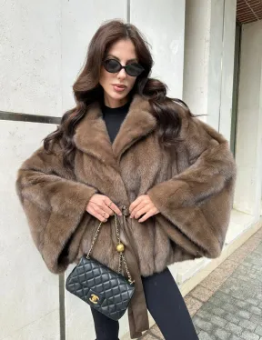 Шуба норковая автоледи - цвет соболь