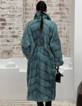 Норковая шуба в цвете TIFFANY