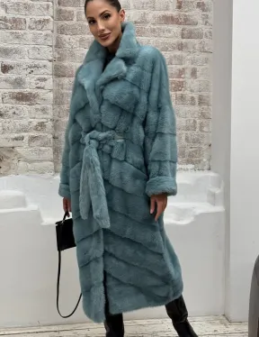 Норковая шуба в цвете TIFFANY