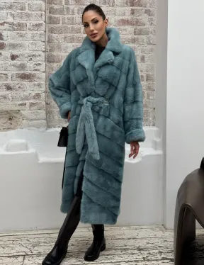 Норковая шуба в цвете TIFFANY