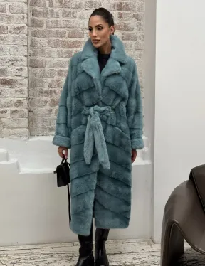 Норковая шуба в цвете TIFFANY