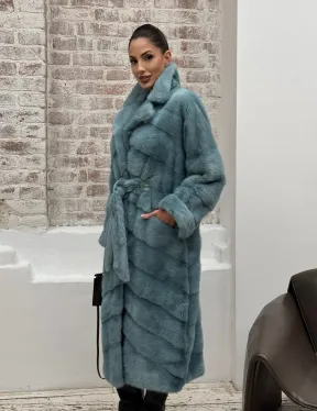 Норковая шуба в цвете TIFFANY