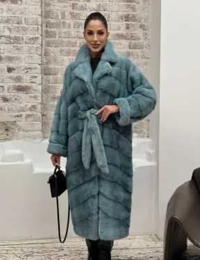 Норковая шуба в цвете TIFFANY