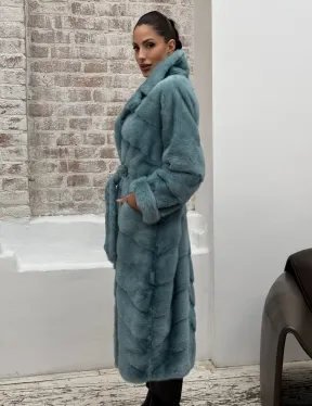 Норковая шуба в цвете TIFFANY