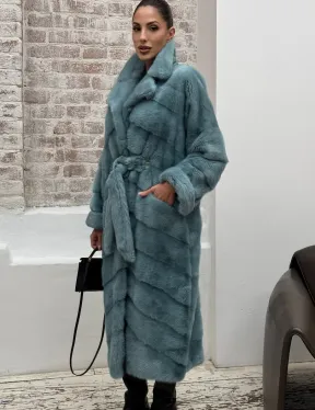 Норковая шуба в цвете TIFFANY