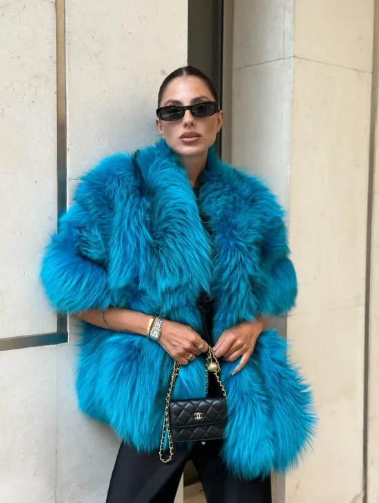 Накидка женская из меха чернобурки - Тиффани