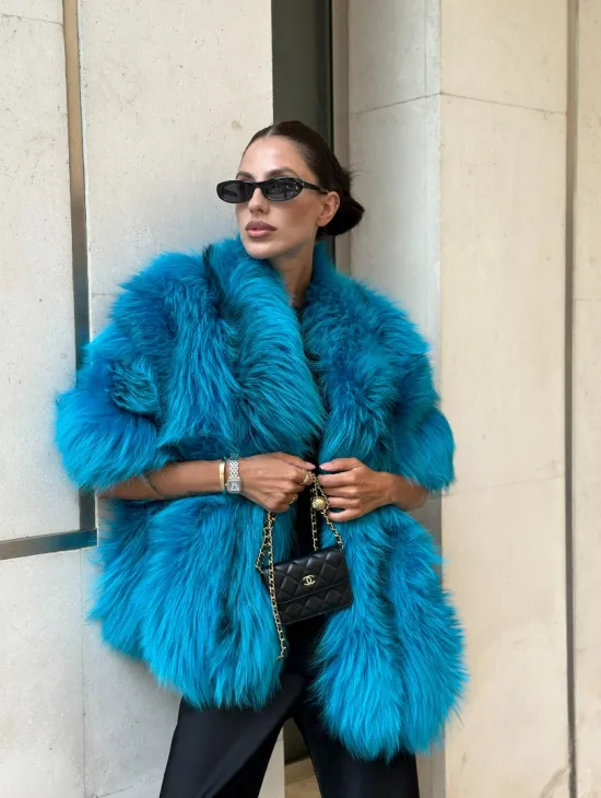 Накидка женская из меха чернобурки - Тиффани