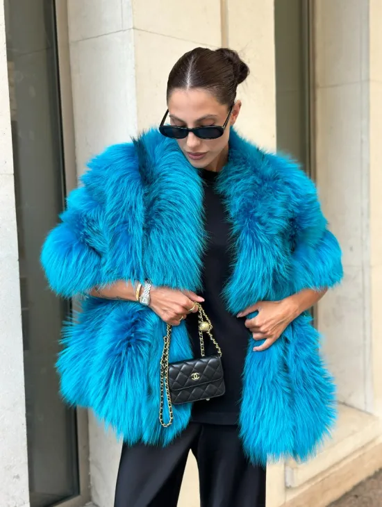 Накидка женская из меха чернобурки - Тиффани