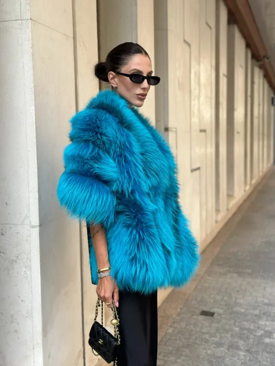 Накидка женская из меха чернобурки - Тиффани