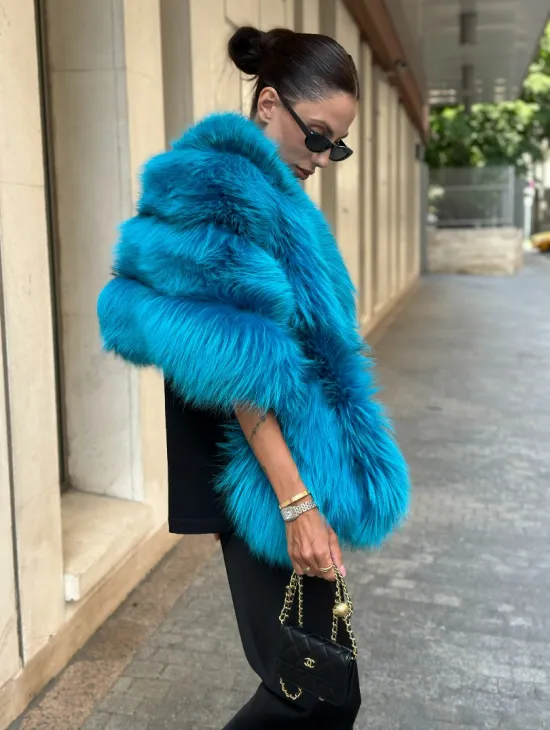 Накидка женская из меха чернобурки - Тиффани