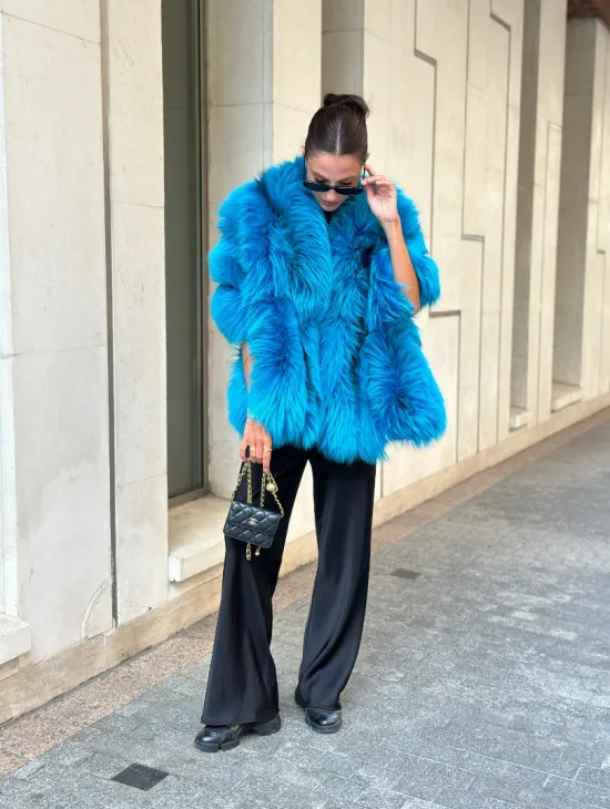 Накидка женская из меха чернобурки - Тиффани