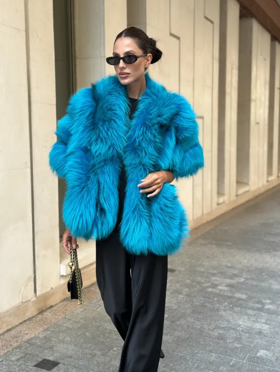 Накидка женская из меха чернобурки - Тиффани