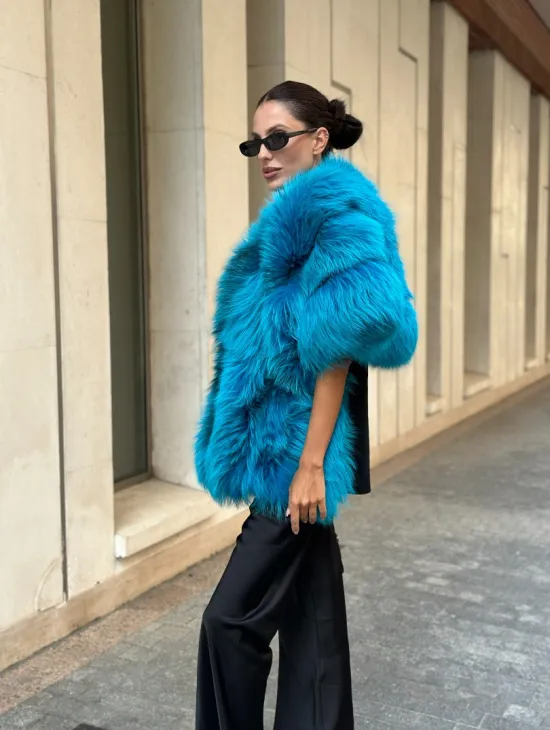 Накидка женская из меха чернобурки - Тиффани