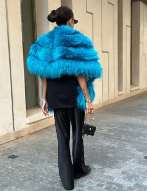 Накидка женская из меха чернобурки - Тиффани