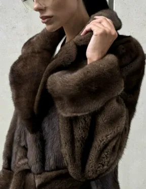 Женская винтажная шуба из аукционного меха норки Saga Furs