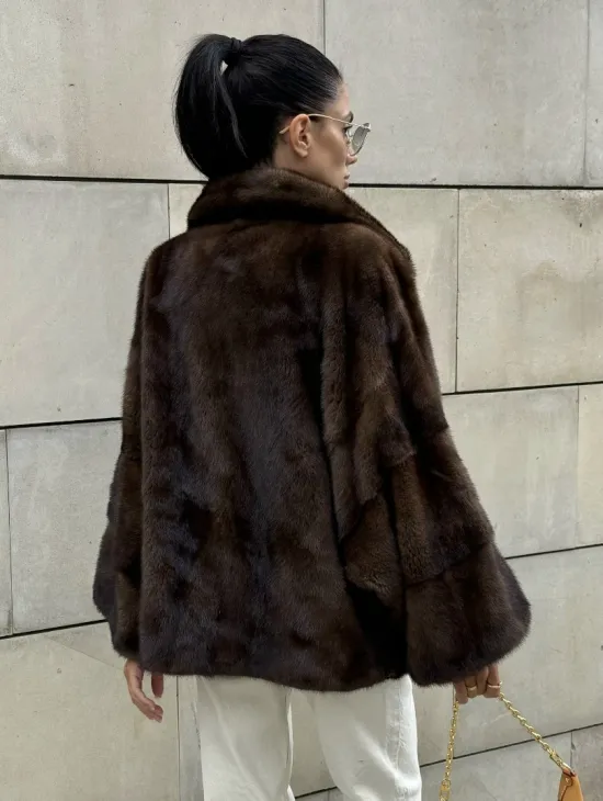 Короткая норковая шуба английский воротник роспуск