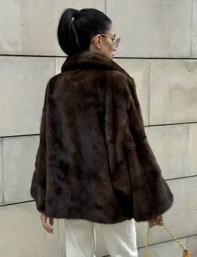 Короткая норковая шуба английский воротник роспуск