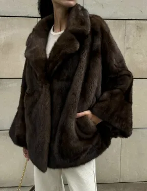 Короткая норковая шуба английский воротник роспуск