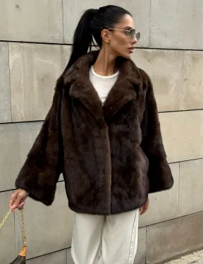 Короткая норковая шуба английский воротник роспуск