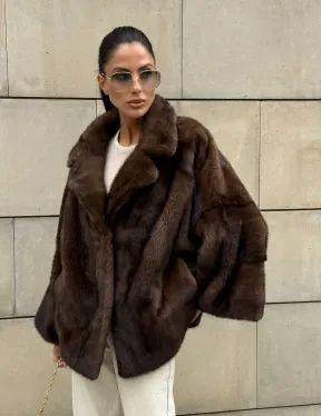 Короткая норковая шуба английский воротник роспуск