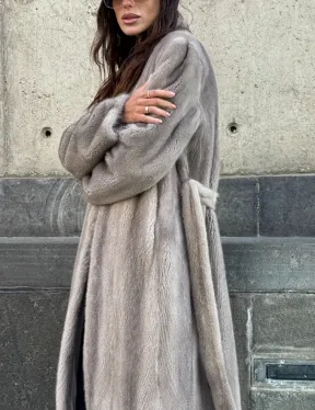 Шуба - пальто в винтажном стиле из скандинавской норки