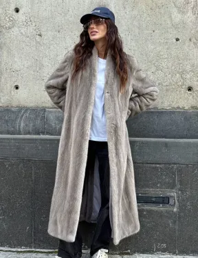 Шуба - пальто в винтажном стиле из скандинавской норки